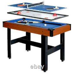 4 ft. 3 In 1 Multi-game Home Arcade Billiards & Tennis & Slide Hockey Play Table