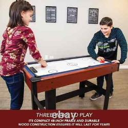 4 ft. 3 In 1 Multi-game Home Arcade Billiards & Tennis & Slide Hockey Play Table