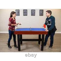 4 ft. 3 In 1 Multi-game Home Arcade Billiards & Tennis & Slide Hockey Play Table