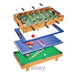 4-in-1 32 Combination Game Table for Foosball, Air Hockey, Billiards and