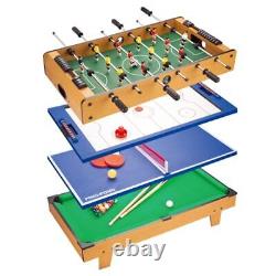 4-in-1 32 Combination Game Table for Foosball, Air Hockey, Billiards and