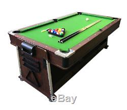 4 in 1 7Ft Green Pool Table + Air Hockey + Tennis Table Tennis + Dinner table