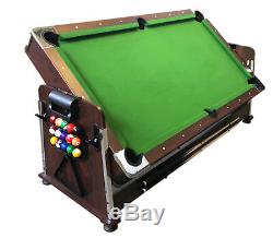 4 in 1 7Ft Green Pool Table + Air Hockey + Tennis Table Tennis + Dinner table