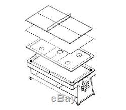 4 in 1 7Ft Green Pool Table + Air Hockey + Tennis Table Tennis + Dinner table