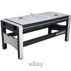 4 in 1 Air Hockey Ping Pong, Pool Table, Billiards Swivel Game Room 72 Games