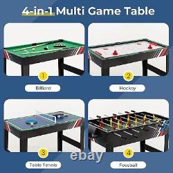 4 in 1 Game Table-Foosball Table, Pool Billiards, Air Hockey & Table Tennis, 49