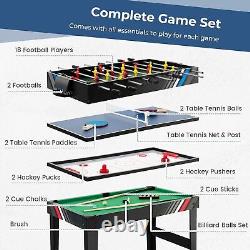 4 in 1 Game Table-Foosball Table, Pool Billiards, Air Hockey & Table Tennis, 49