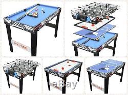 4 in 1 Multi- Game Pool Table Tennis Football Air Hockey Indoor Sport Family Fun