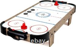 40 Inch Table Top Air Hockey Game for Kids -AC Outlet Powered Motor-Oak or Black
