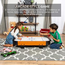 40In Portable Tabletop Air Hockey Arcade Table for Game Room With 100V Motor, Elec