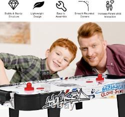 42 Tabletop Air Hockey Game with LED Scoreboard, 2 Pushers, Powerful Motor -Kids