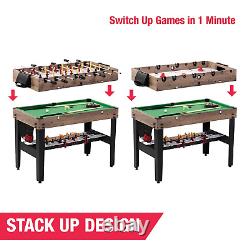 48 3-In-1 Combo Air Powered Hockey Game Table, Black