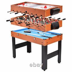 48 3-In-1 Multi Combo Game Table Foosball Soccer Billiards Pool Hockey For Kids