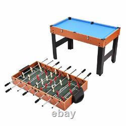 48 3-In-1 Multi Combo Game Table Foosball Soccer Billiards Pool Hockey For Kids