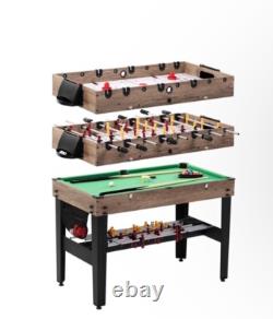 48 3-In-1 Multi Game, Pool Table, Air Hockey, Foosball Table, by
