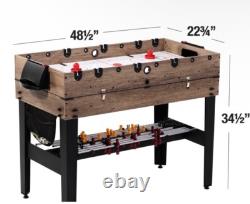 48 3-In-1 Multi Game, Pool Table, Air Hockey, Foosball Table, by