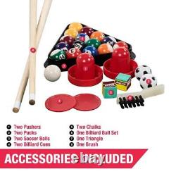 48 3-In-1 Multi Game, Pool Table, Air Hockey, Foosball Table, by