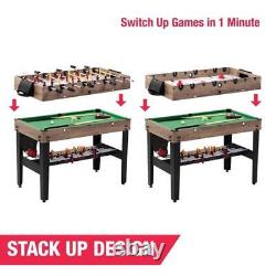 48 3-In-1 Multi Game, Pool Table, Air Hockey, Foosball Table, by