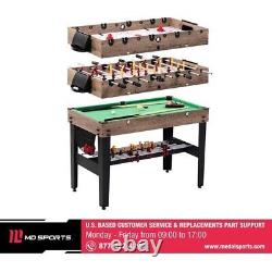 48 3-in-1 Combo Game, Pool Table, Air Hockey, Foosball Table, by MD Sports