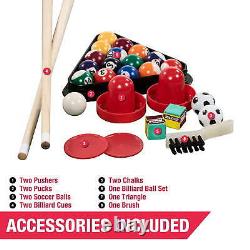 48 3-in-1 Combo Game, Pool Table, Air Hockey, Foosball Table, by MD Sports