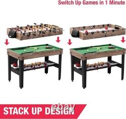 48 3-in-1 Multi Game Pool Table Air Hockey Foosball Table by MD Sports