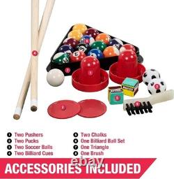 48 3-in-1 Multi Game Pool Table Air Hockey Foosball Table by MD Sports
