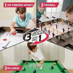 48 3-in-1 Multi Game Table Pool, Air Hockey, and Foosball Combo