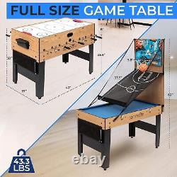 48 6-in-1 Game Table, Full-Size In/Outdoor Arcade Sports Table Table Tennis