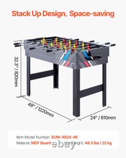 48 Air Hockey Table 4-in-1 Combo Game Table Hockey Foosball Ping Pong Billiard