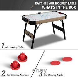 48 Air Powered Hockey Table Foldable Electronic Scorer Indoor Game Room 2 Pucks