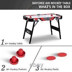 48 Air-Powered Hockey Table Sport Hockey Game Pushers Pucks LED Scorer Foldable