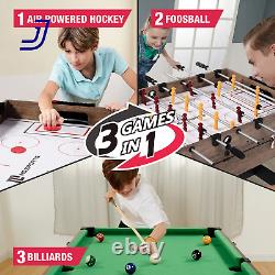 48 Combo Air Powered Hockey Game Table Black FREE SHIPPING USA