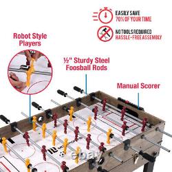 48 Inch 3-In-1 Combo Game Table, Air Powered Hockey, Foosball