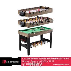 48 Inch 3-In-1 Combo Game Table, Air Powered Hockey, Foosball