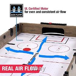 48 Inch 3-in-1 Combo Game Table, Air Powered Hockey, Foosball and Billiards
