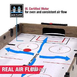 48 Inch 3-in-1 Combo Game Table Air Powered Hockey Foosball and Billiards Games