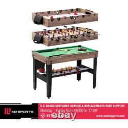 48 Inch 3 in 1 Pool Air Hockey Foosball Game Table Combo With Accessories New