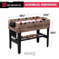 48 Inch 3 in 1 Pool Air Hockey Foosball Game Table Combo With Accessories New