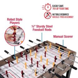 48 Inch 3 in 1 Pool Air Hockey Foosball Game Table Combo With Accessories New