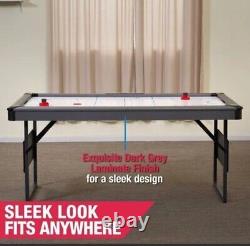 48 Inch Foldable Powered Air Hockey Table Set With Two Pushers And Two Pucks New