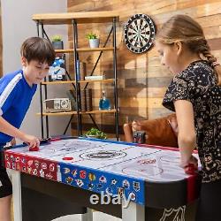 48 Mid-Size Indoor Hover Hockey Game Table Air-Powered Play with LED Scoring