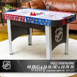 48 Mid-Size Indoor Hover Hockey Game Table Air-Powered Play with LED Scoring