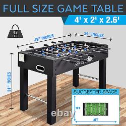 48In Competition Sized Foosball Table, Soccer for Home, Arcade Game Room, 2 Ball