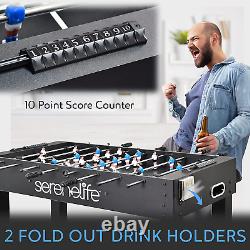 48In Competition Sized Foosball Table, Soccer for Home, Arcade Game Room, 2 Ball