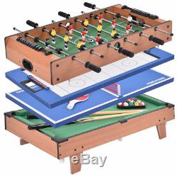 4in1 Kids Multi Game Combo Table Set Ping Pong Foosball Pool Air Hockey Tennis
