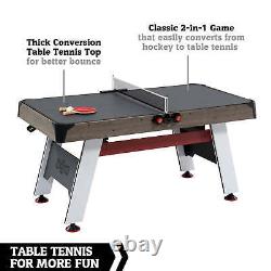 5.5 ft. Arcade Air Hockey Table and Tennis Top 2-in-1 with Accessories by Hall