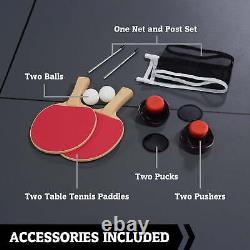 5.5 ft. Arcade Air Hockey Table and Tennis Top 2-in-1 with Accessories by Hall