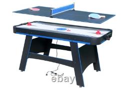 5 Ft Air Hockey, 2-in-1 Hockey Game Table with Table Tennis Top, Multi Game T