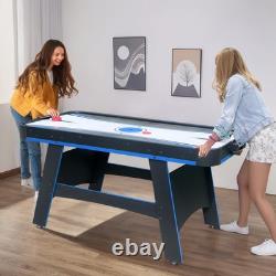 5 Ft Air Hockey, 2-in-1 Hockey Game Table with Table Tennis Top, Multi Game T