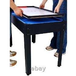 5 in 1 Game Table Billiards Foosball Air Hockey Pong Basketball Black Blue